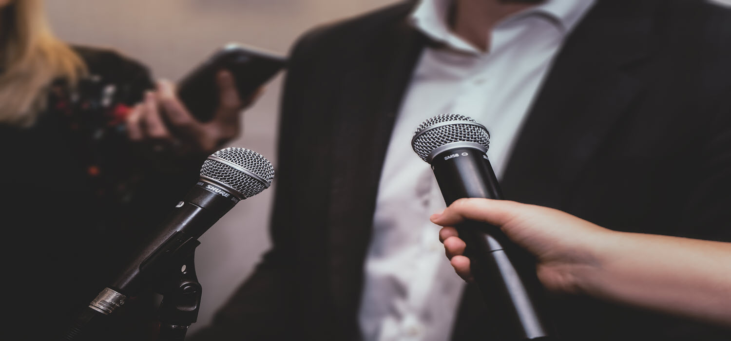 person with microphones